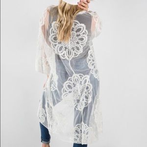 White Lace Duster Kimono